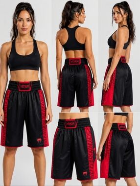 Venum Women’s Boxing Muay Thai Fight Shorts Red Black Medium